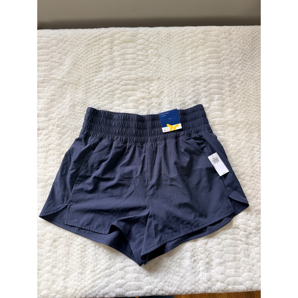 Old Navy Active Extra High-Rise Smocked Shorts Navy Blue 3" Inseam S Small